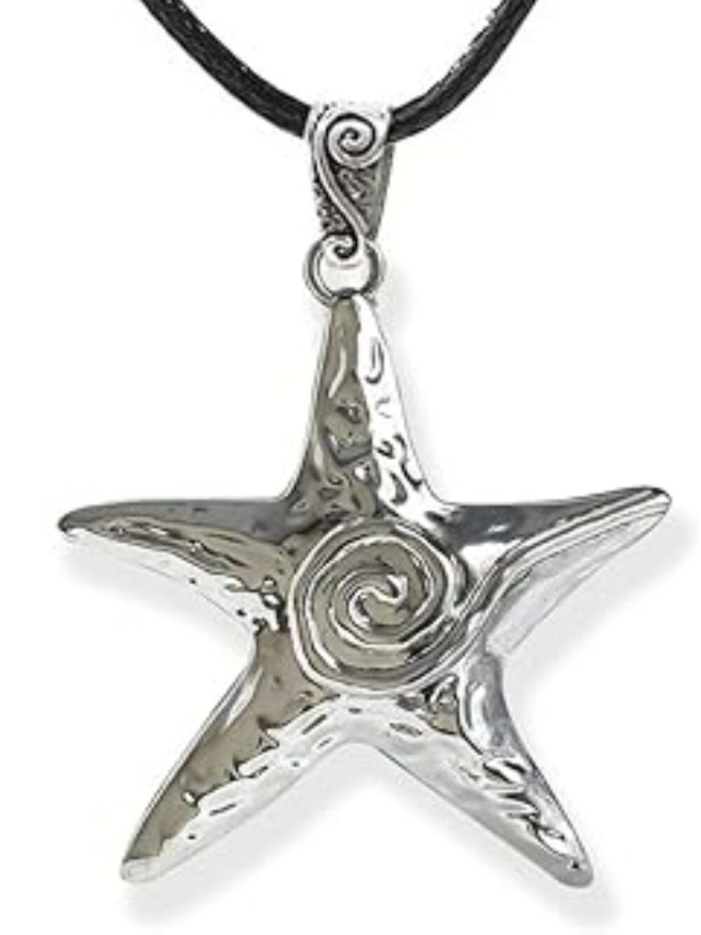 Chunky Star Spiral Necklace Gothic Pentagram Pendant Choker Beach Vacation Goth